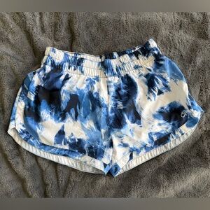 GAP Women's Running Shorts in Blue and White Tie Dye
